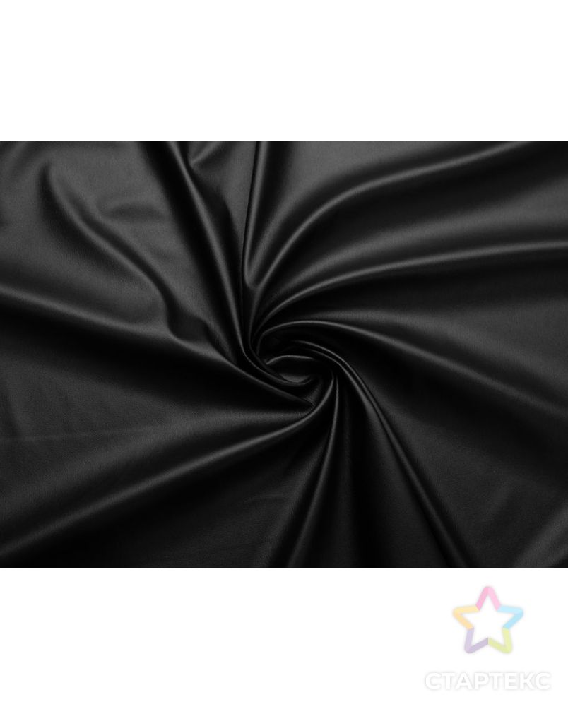 Экокожа костюмно-плательная на трикотажной основе, цвет черный арт. ГТ-7571-1-ГТ-44-9454-1-38-1 1