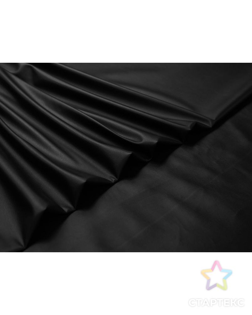 Экокожа костюмно-плательная на трикотажной основе, цвет черный арт. ГТ-7571-1-ГТ-44-9454-1-38-1 3