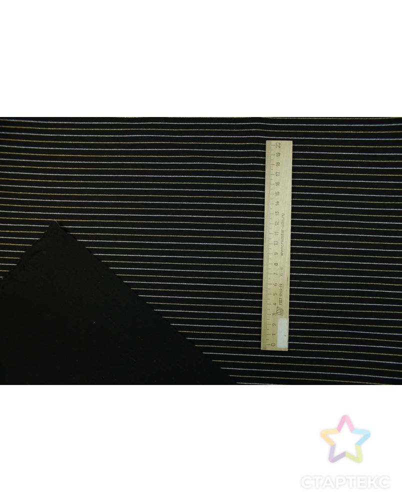Трикотаж, золотые и серебряные полоски на черном цвете арт. ГТ-1480-1-ГТ0044298