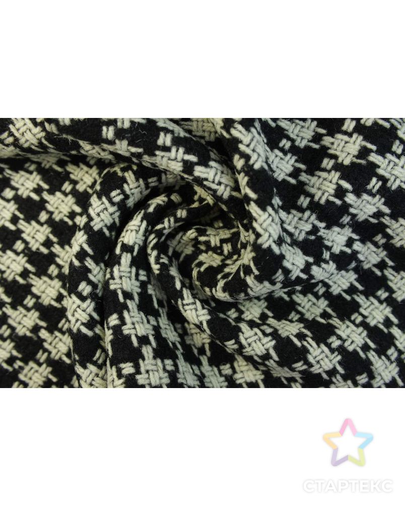 Шерстяная пальтовая ткань , гусиная лапка черно-белого цвета арт. ГТ-1583-1-ГТ0045114