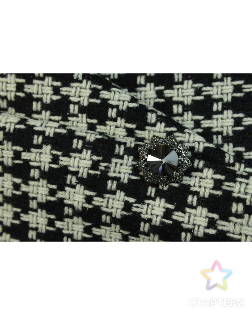 Шерстяная пальтовая ткань , гусиная лапка черно-белого цвета арт. ГТ-1583-1-ГТ0045114 3