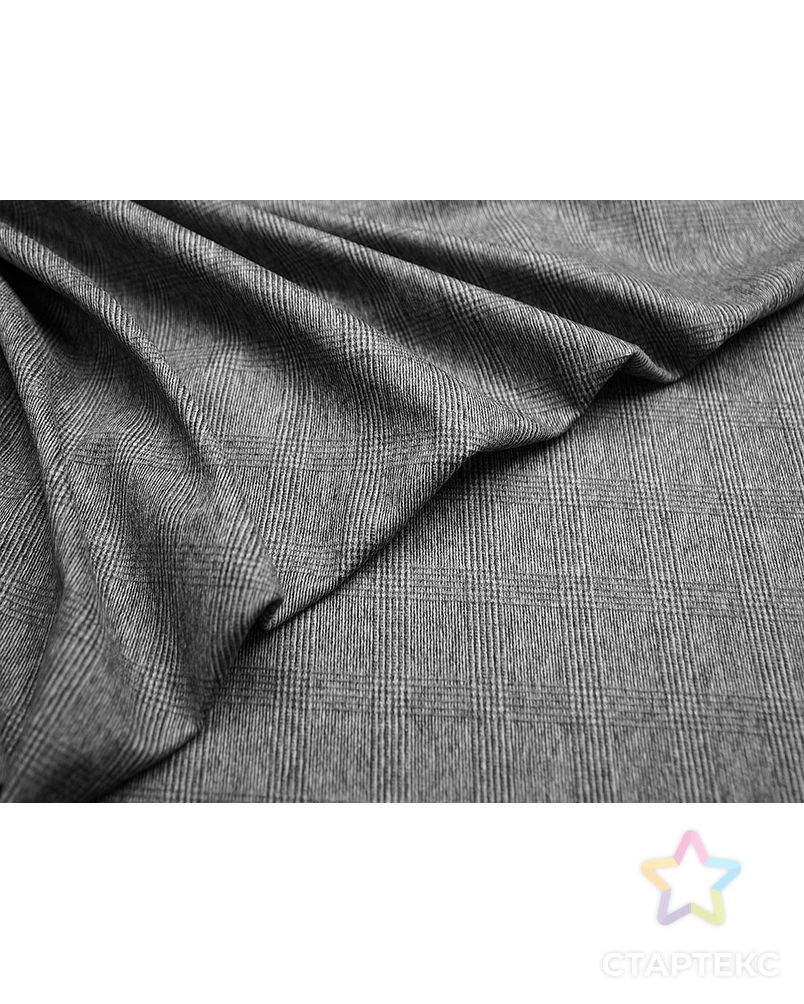 Клетчатая шерстяная пальтовая ткань серого цвета арт. ГТ-1595-1-ГТ0045126
