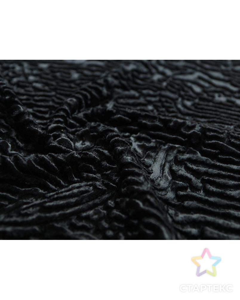 Искусственный мех переливающегося черного цвета арт. ГТ-1653-1-ГТ0045301 2