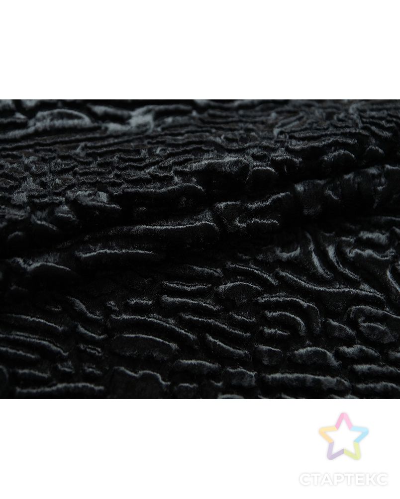 Искусственный мех переливающегося черного цвета арт. ГТ-1653-1-ГТ0045301 6