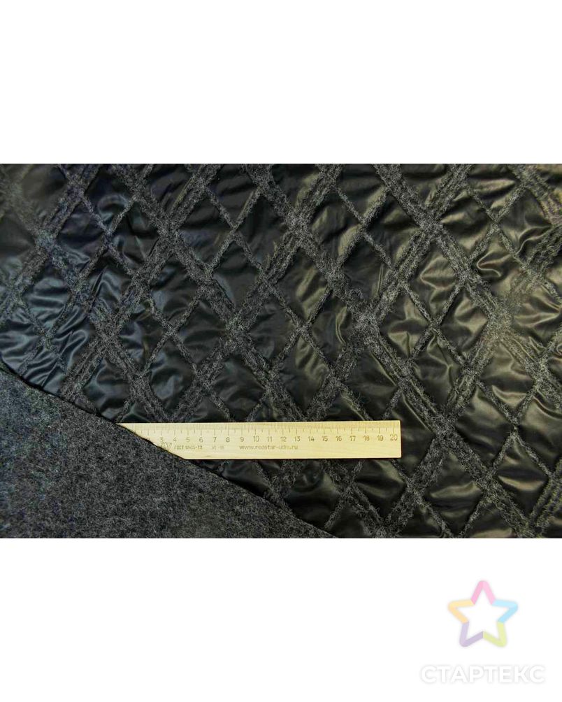 Ткань курточная стеганая двухсторонняя, цвет черный арт. ГТ-1671-1-ГТ0045321