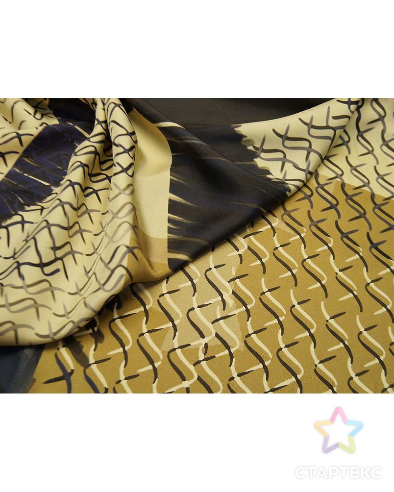 Купонная шелковая блузочная ткань с абстрактным рисунком (раппорт 1м) арт. ГТ-2532-1-ГТ0047305