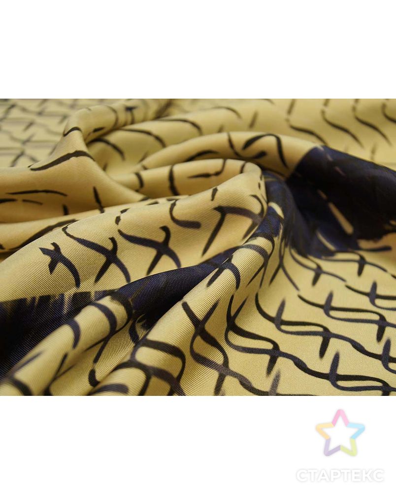 Купонная шелковая блузочная ткань с абстрактным рисунком (раппорт 1м) арт. ГТ-2532-1-ГТ0047305
