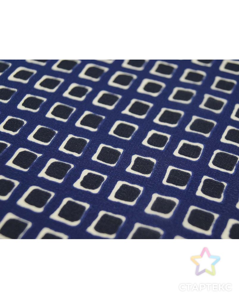 Шелк блузочный с геометрическим рисунком на синем фоне арт. ГТ-2543-1-ГТ0047317 3