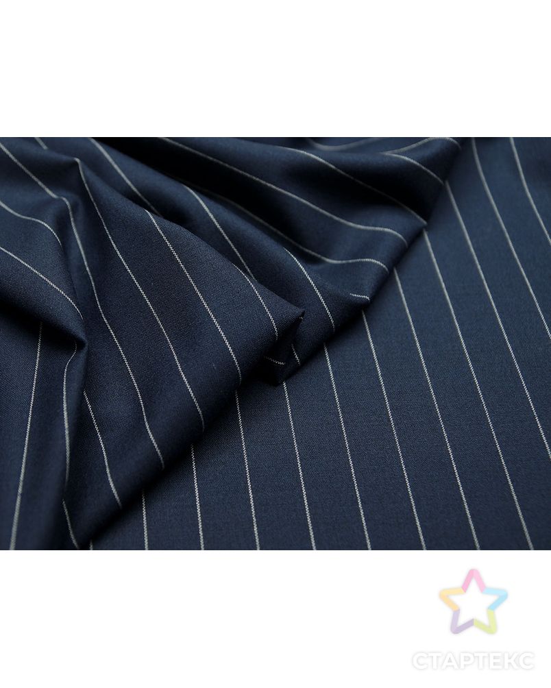 Заказать Ткань костюмная двухсторонняя темно синего цвета в тонкую полоску арт. ГТ-2693-1-ГТ0047481 в Новосибирске