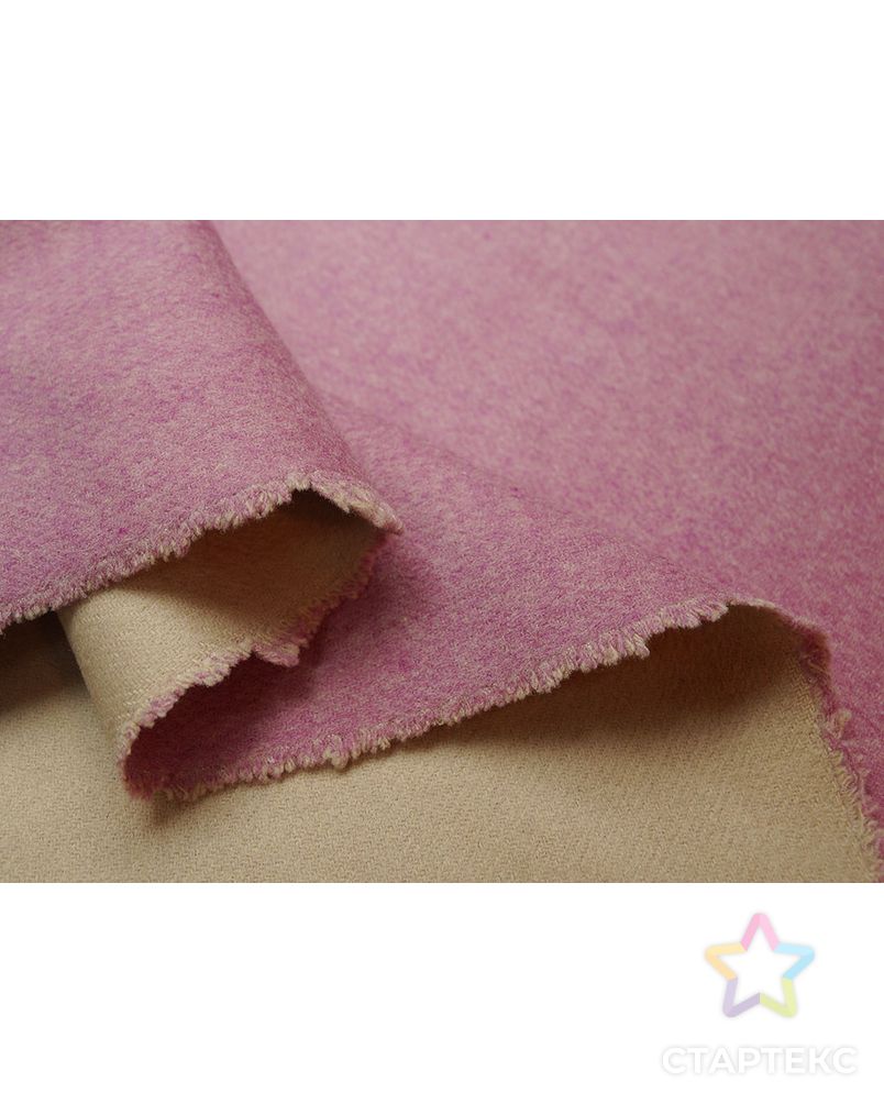 Ткань пальтовая меланжевая двухсторонняя, цвет бежево-розовый арт. ГТ-2716-1-ГТ0047509 5