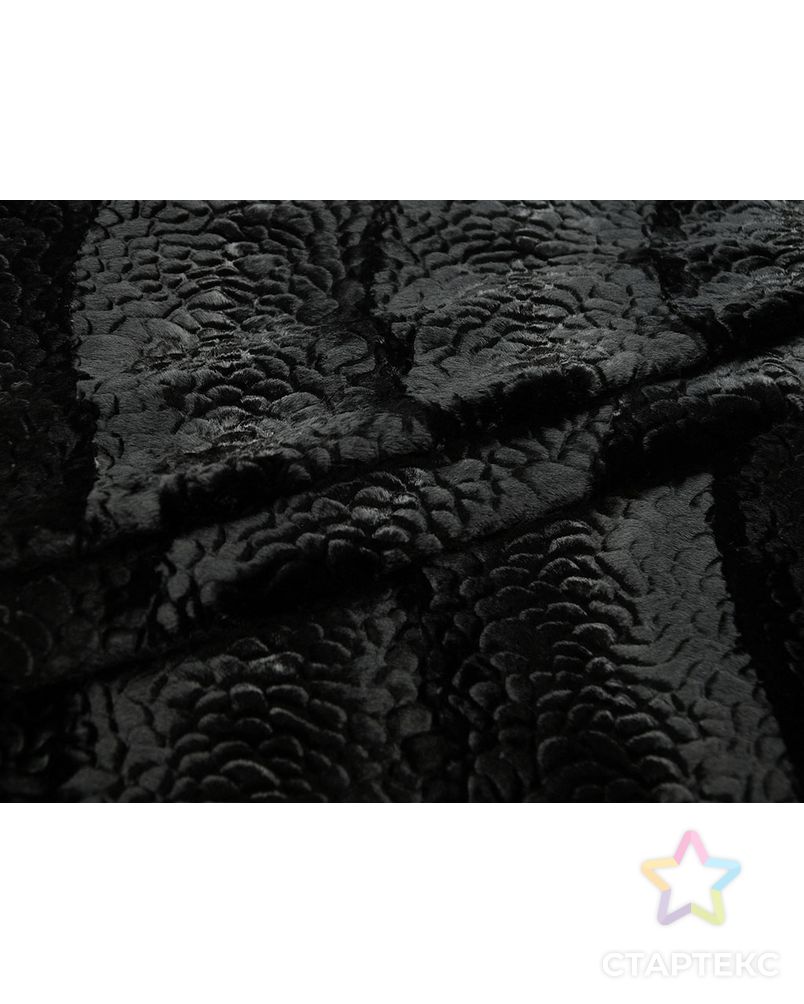 Изысканный искусственный каракуль с вертикальной волной, черный лебедь арт. ГТ-2738-1-ГТ0047531 1