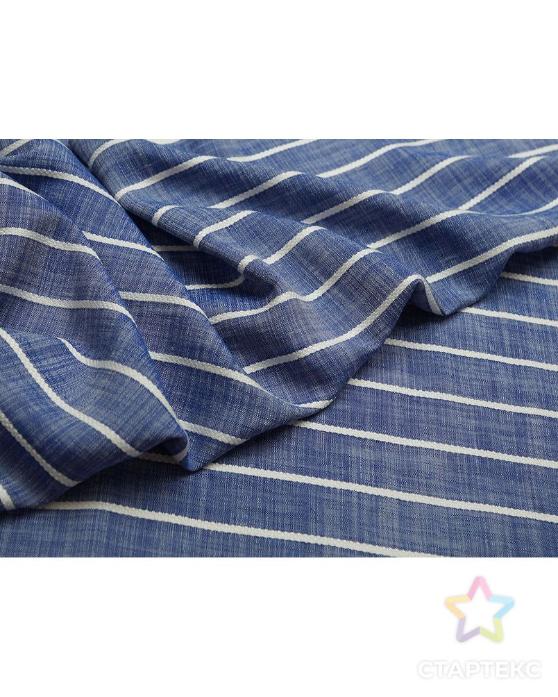 Заказать Плательная ткань меланжевого синего цвета с фактурными полосами   (139г/м2) арт. ГТ-2744-1-ГТ0047537 в Новосибирске