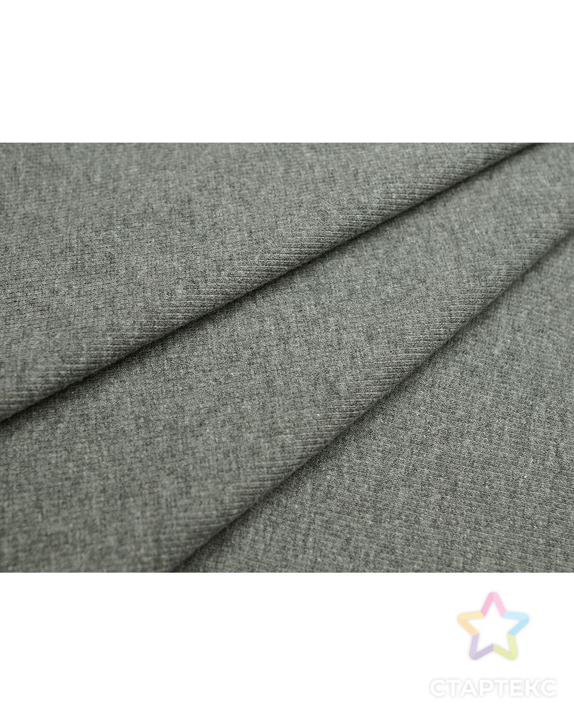 Трикотаж Рибана хлопковый меланжевый серый цвет ( 270 г/м2) арт. ГТ-2747-1-ГТ0047565 2