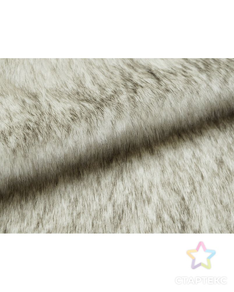 Превосходный длиноворсовый мех, цвет белый с серым крапом арт. ГТ-2797-1-ГТ0047675