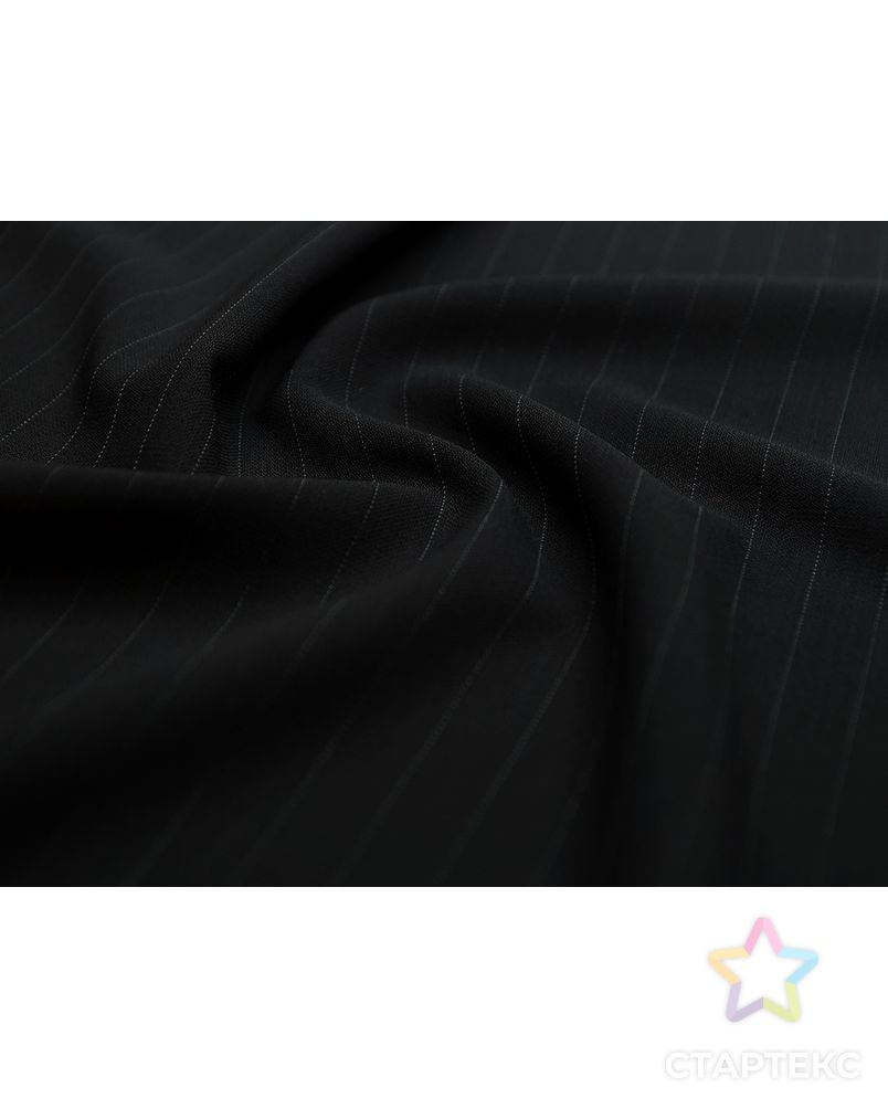 Шерстяная костюмная ткань черного цвета в тонкую полоску арт. ГТ-2891-1-ГТ0047769 1