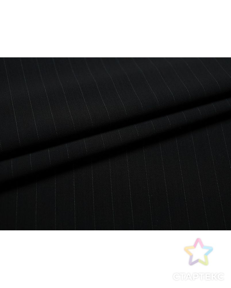 Шерстяная костюмная ткань черного цвета в тонкую полоску арт. ГТ-2891-1-ГТ0047769
