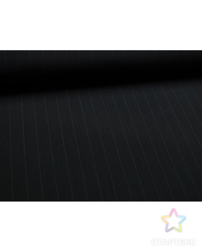 Шерстяная костюмная ткань черного цвета в тонкую полоску арт. ГТ-2891-1-ГТ0047769 5
