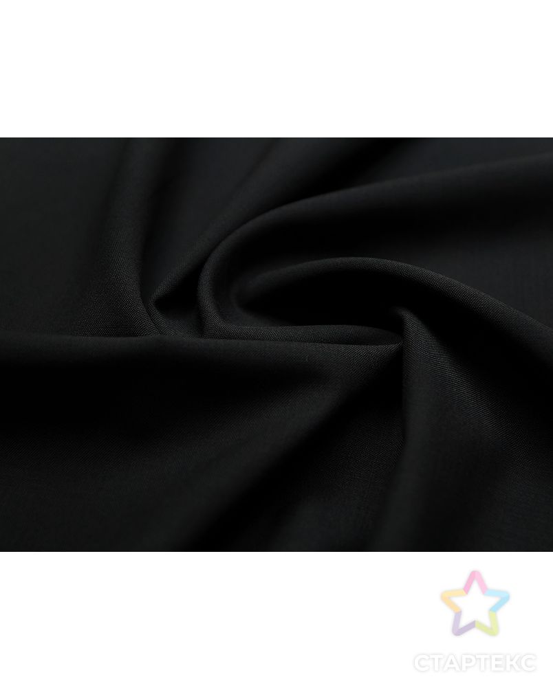 Классическая костюмная ткань угольно-черного цвета  (185 г/м2) арт. ГТ-2894-1-ГТ0047772