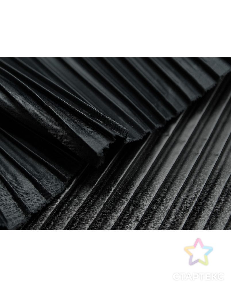 Плиссированная экокожа черного цвета арт. ГТ-2936-1-ГТ0047816