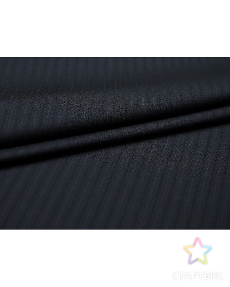Изысканная костюмная ткань, темно-синего цвета в полоску арт. ГТ-3032-1-ГТ0047915