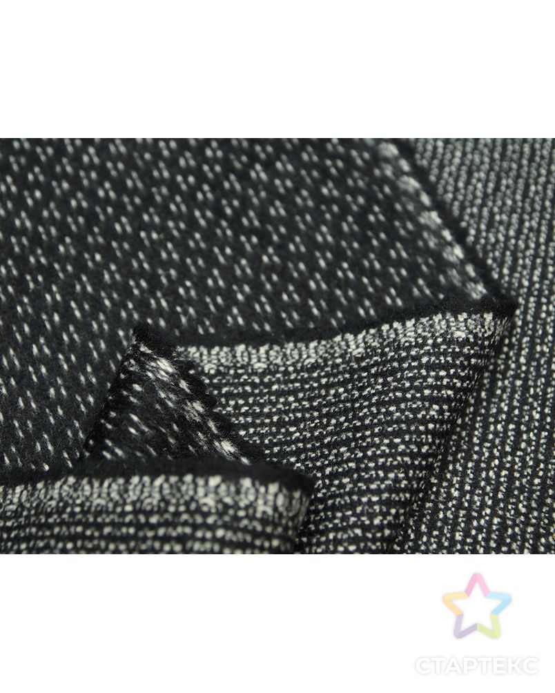 Двухсторонняя пальтовая ткань черно-белого цвета с меланжевым эффектом арт. ГТ-3264-1-ГТ0048005
