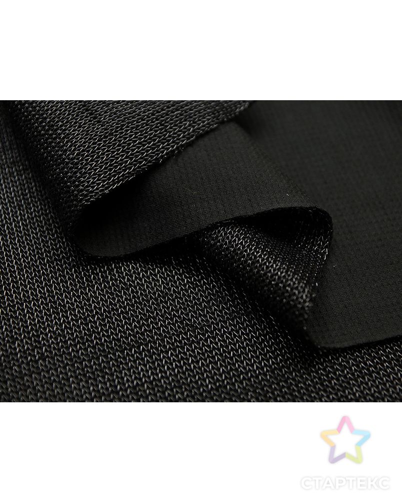 Изысканный трикотаж черного цвета с вязаной стороной (375 гр/м2) арт. ГТ-3313-1-ГТ0048061