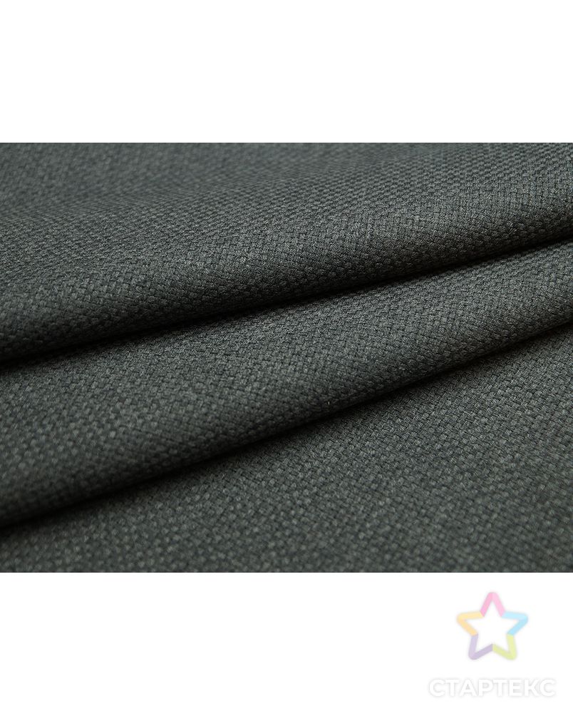 2х сторонняя костюмная ткань с крупным плетением темно-серого цвета (340 гр/м2) арт. ГТ-3395-1-ГТ0048091