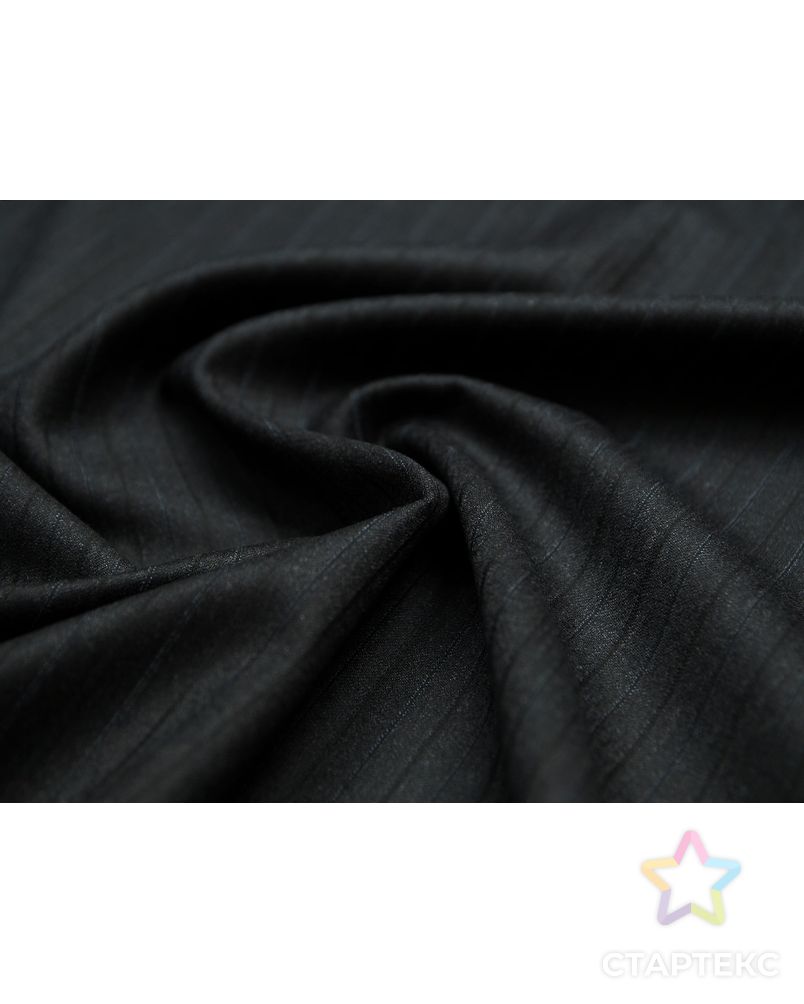Черная костюмная ткань в полоску (172 гр/м2) арт. ГТ-3403-1-ГТ0048099 1