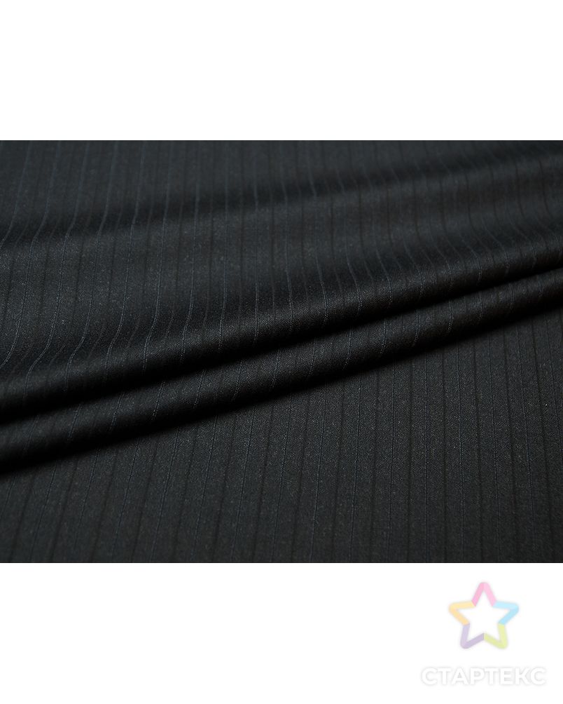 Черная костюмная ткань в полоску (172 гр/м2) арт. ГТ-3403-1-ГТ0048099 2