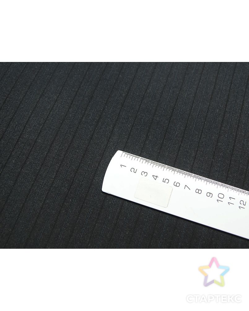 Черная костюмная ткань в полоску (172 гр/м2) арт. ГТ-3403-1-ГТ0048099 4