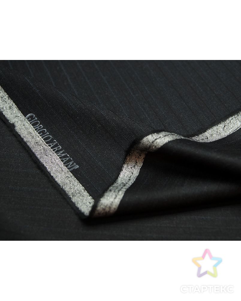Черная костюмная ткань в полоску (172 гр/м2) арт. ГТ-3403-1-ГТ0048099 5