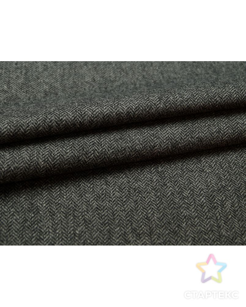 Дублированная пальтовая ткань, серо-черная елочка (270 гр/м2) арт. ГТ-3434-1-ГТ0048133 1
