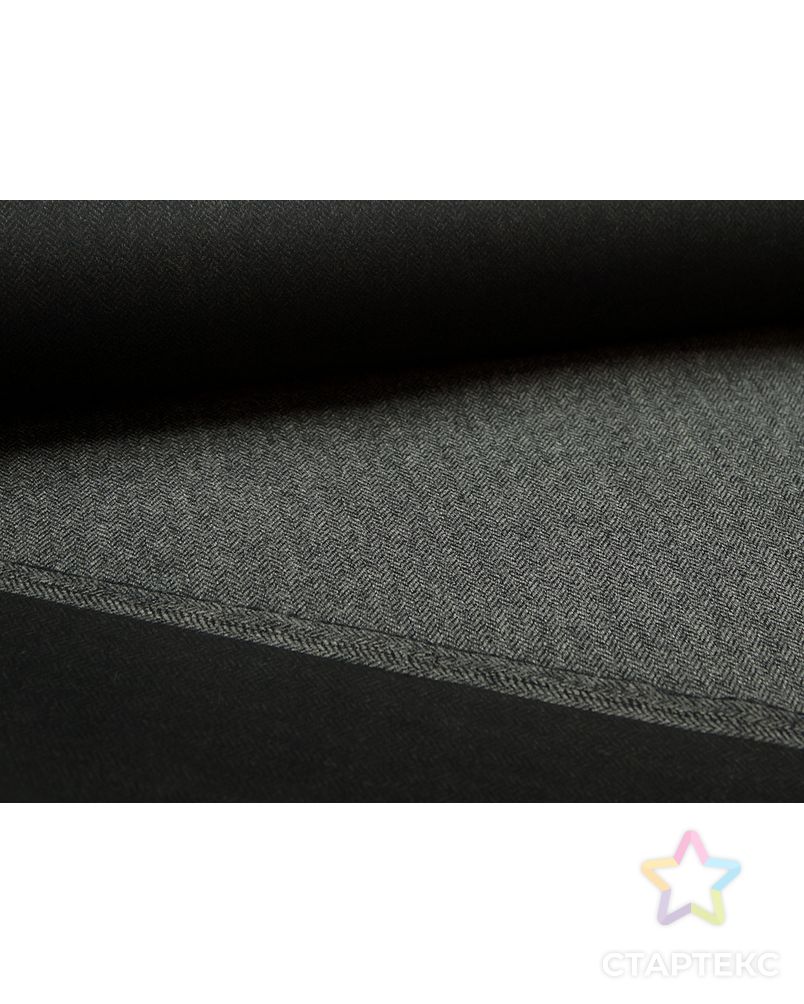 Дублированная пальтовая ткань, серо-черная елочка (270 гр/м2) арт. ГТ-3434-1-ГТ0048133