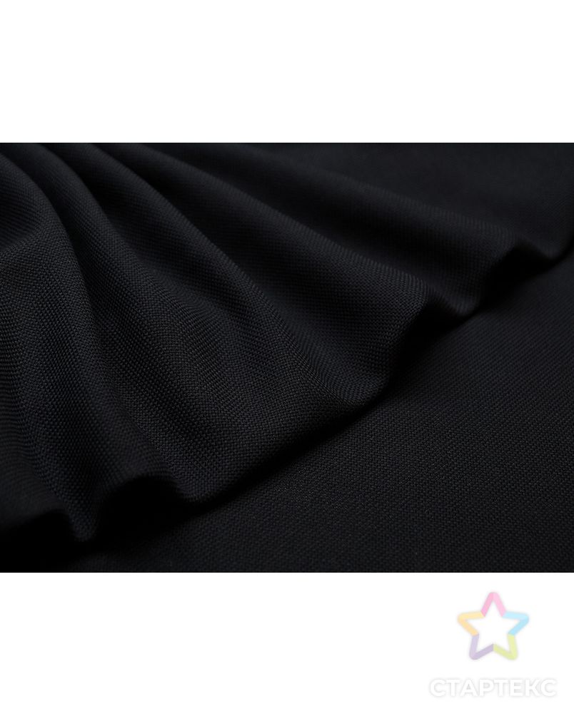 Костюмная ткань крупного полотняного плетения черного цвета   (298 гр/м2) арт. ГТ-3435-1-ГТ0048135