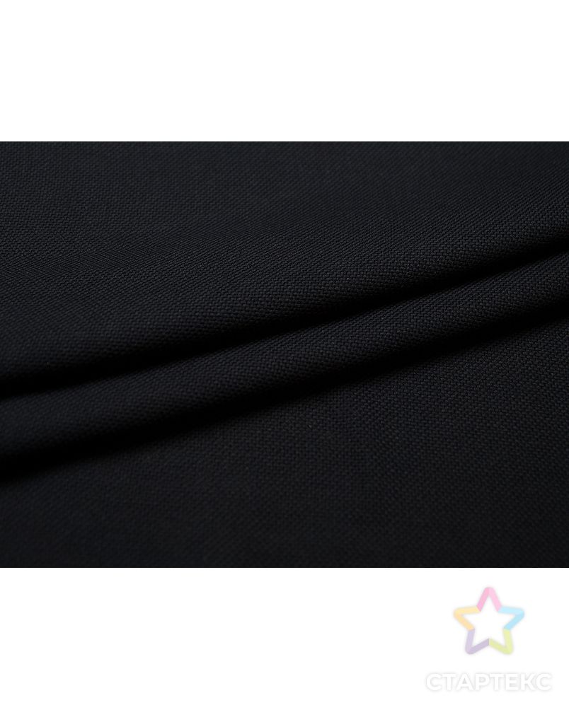 Костюмная ткань крупного полотняного плетения черного цвета   (298 гр/м2) арт. ГТ-3435-1-ГТ0048135