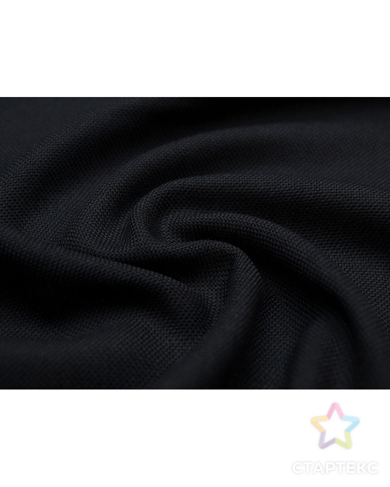 Костюмная ткань крупного полотняного плетения черного цвета   (298 гр/м2) арт. ГТ-3435-1-ГТ0048135 3