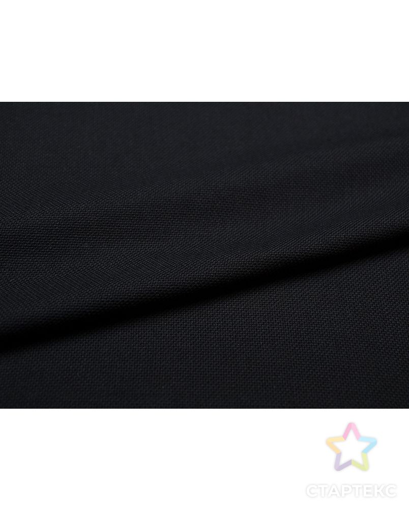 Костюмная ткань крупного полотняного плетения черного цвета   (298 гр/м2) арт. ГТ-3435-1-ГТ0048135 5