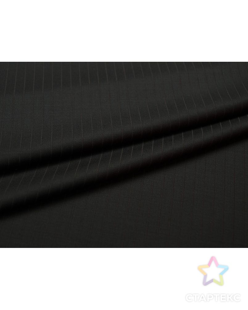 Классическая костюмная ткань кофейного цвета в тонкую полоску (182 гр/м2) арт. ГТ-3832-1-ГТ0000488 2