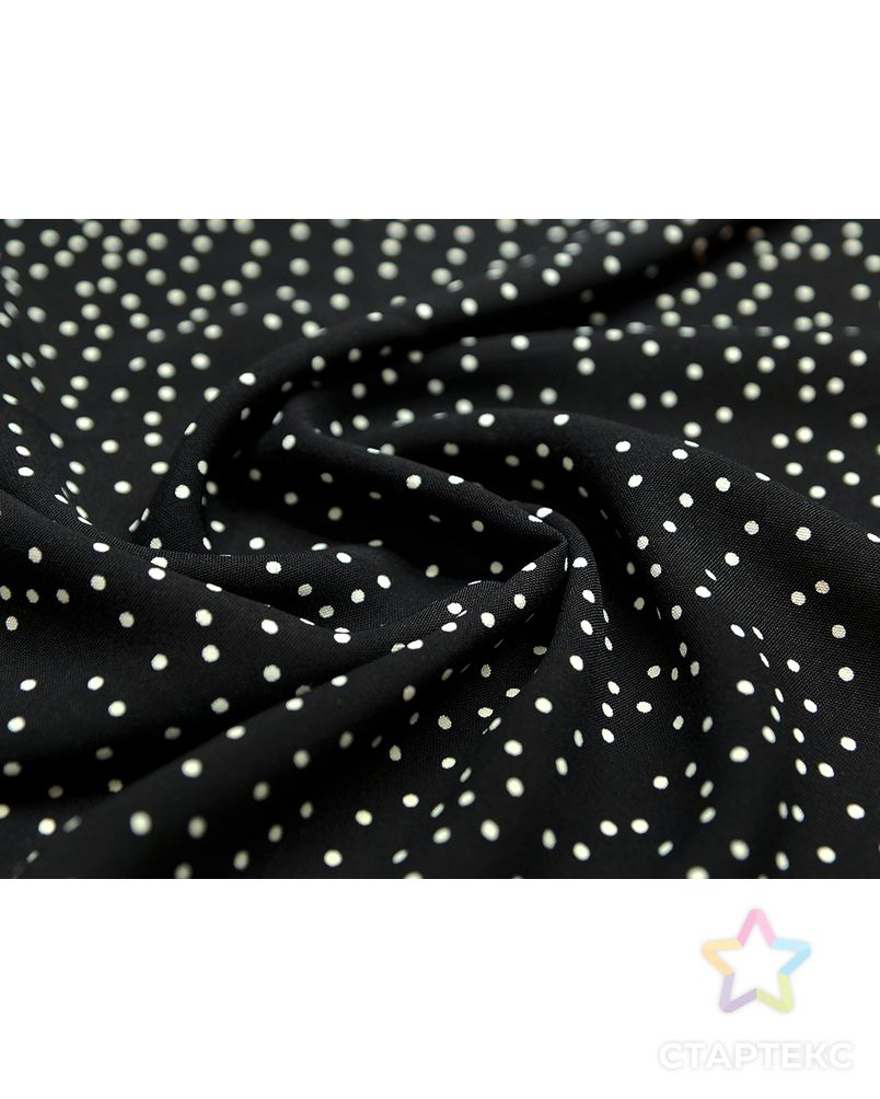 Блузочная ткань черного цвета в мелкий белый горошек арт. ГТ-4571-1-ГТ-5-6111-9-37-1 1