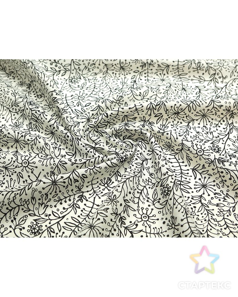 Блузочно-плательная ткань с рисунком цветы и ветви на белом фоне арт. ГТ-5106-1-ГТ-5-6779-11-37-1 5