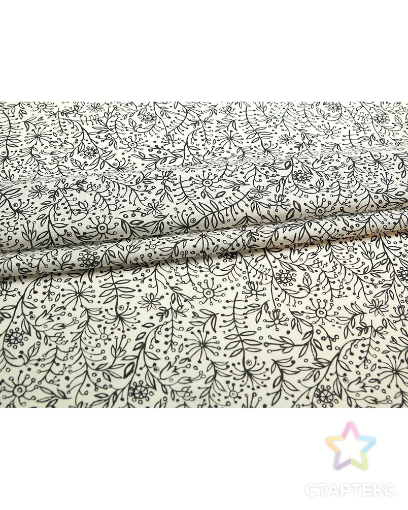 Блузочно-плательная ткань с рисунком цветы и ветви на белом фоне арт. ГТ-5106-1-ГТ-5-6779-11-37-1 7
