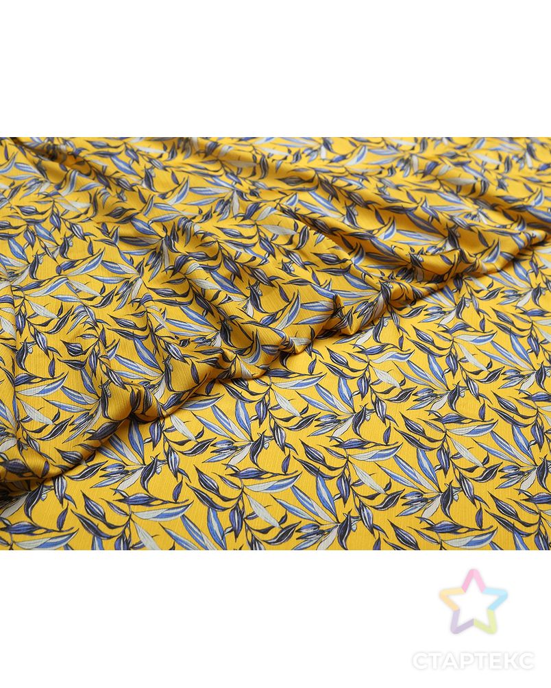 Ткань блузочная с растительным принтом на желтом фоне арт. ГТ-5287-1-ГТ-5-6981-11-21-1 1