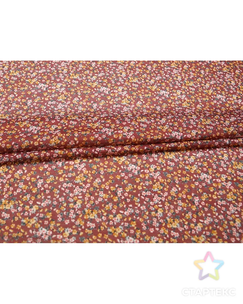 Ткань блузочная с мелкими цветочками на бордовом фоне арт. ГТ-8857-1-ГТ-5-7494-10-21-1 - рис. 2