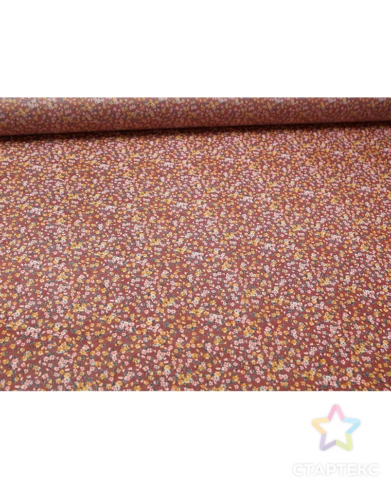 Ткань блузочная с мелкими цветочками на бордовом фоне арт. ГТ-8857-1-ГТ-5-7494-10-21-1 - рис. 4