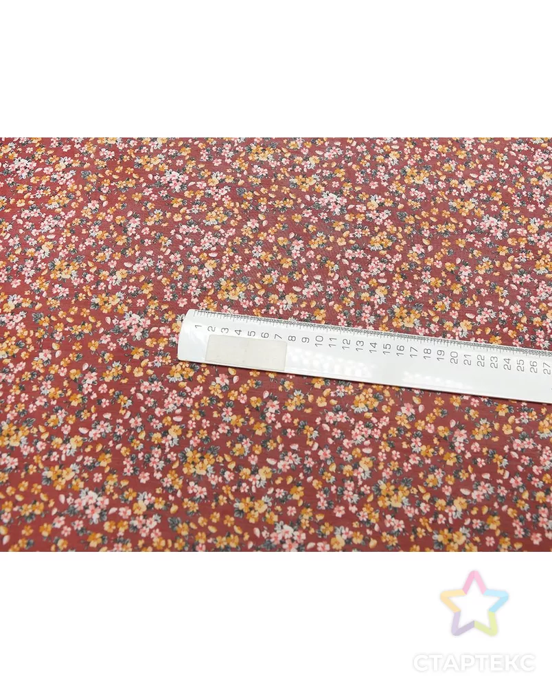 Ткань блузочная с мелкими цветочками на бордовом фоне арт. ГТ-8857-1-ГТ-5-7494-10-21-1 - рис. 5