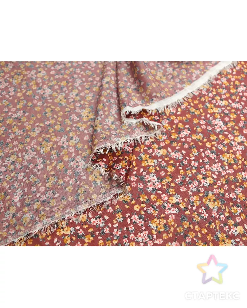 Ткань блузочная с мелкими цветочками на бордовом фоне арт. ГТ-8857-1-ГТ-5-7494-10-21-1 - рис. 6
