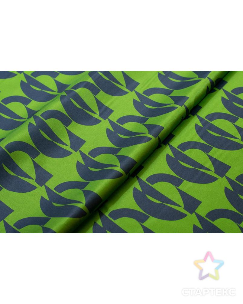 Блузочно-плательная ткань с геометрическим рисунком, сине-зеленые тона арт. ГТ-5980-1-ГТ-5-7713-14-21-1 1