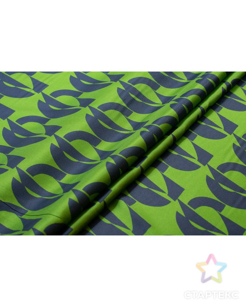 Блузочно-плательная ткань с геометрическим рисунком, сине-зеленые тона арт. ГТ-5980-1-ГТ-5-7713-14-21-1 3