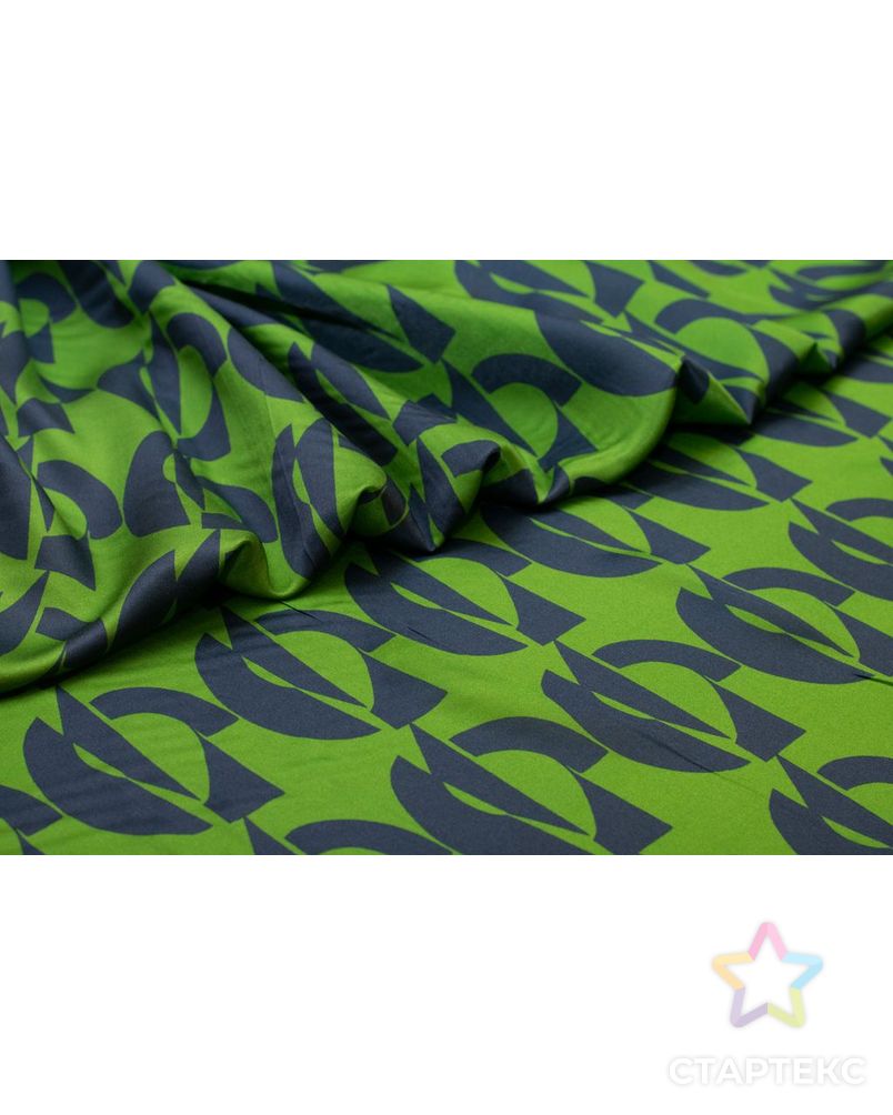 Блузочно-плательная ткань с геометрическим рисунком, сине-зеленые тона арт. ГТ-5980-1-ГТ-5-7713-14-21-1 4