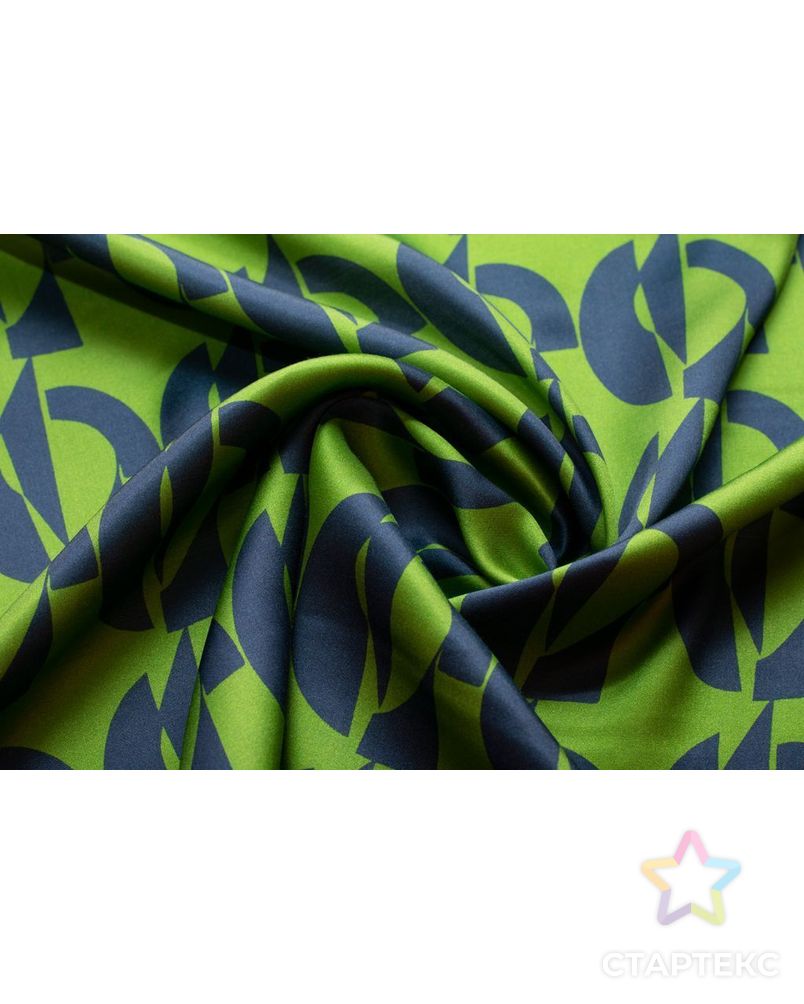 Блузочно-плательная ткань с геометрическим рисунком, сине-зеленые тона арт. ГТ-5980-1-ГТ-5-7713-14-21-1 5